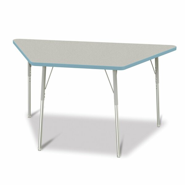 Jonti-Craft Berries Trapezoid Activity Tables, 30 in. x 60 in., A-height, Freckled Gray/Coastal Blue/Gray 6443JCA131